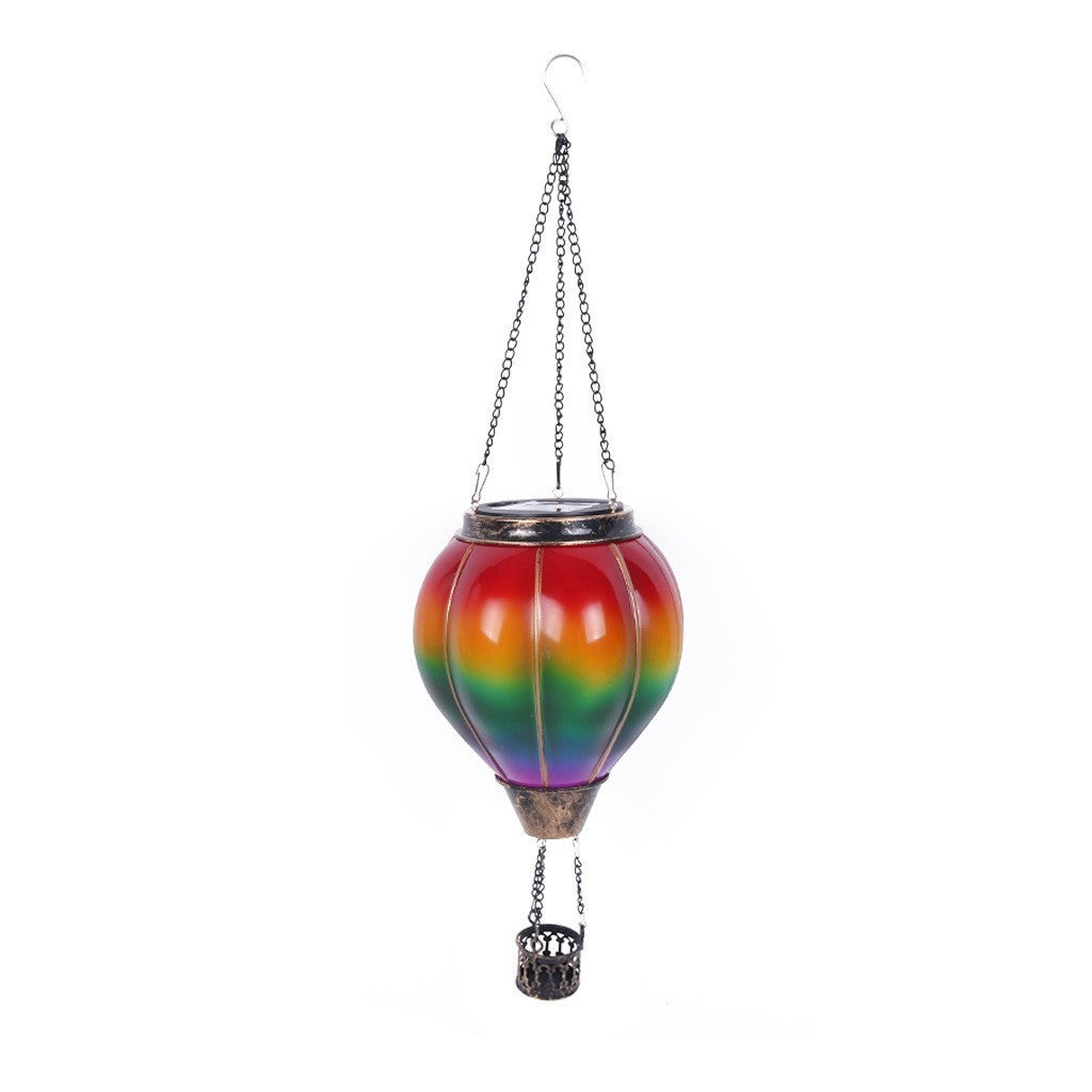 American Flag Hot Air Balloon Solar Lantern – Patriotic Outdoor Light
