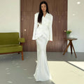 Women Office Suit Set Cardigan Skirt