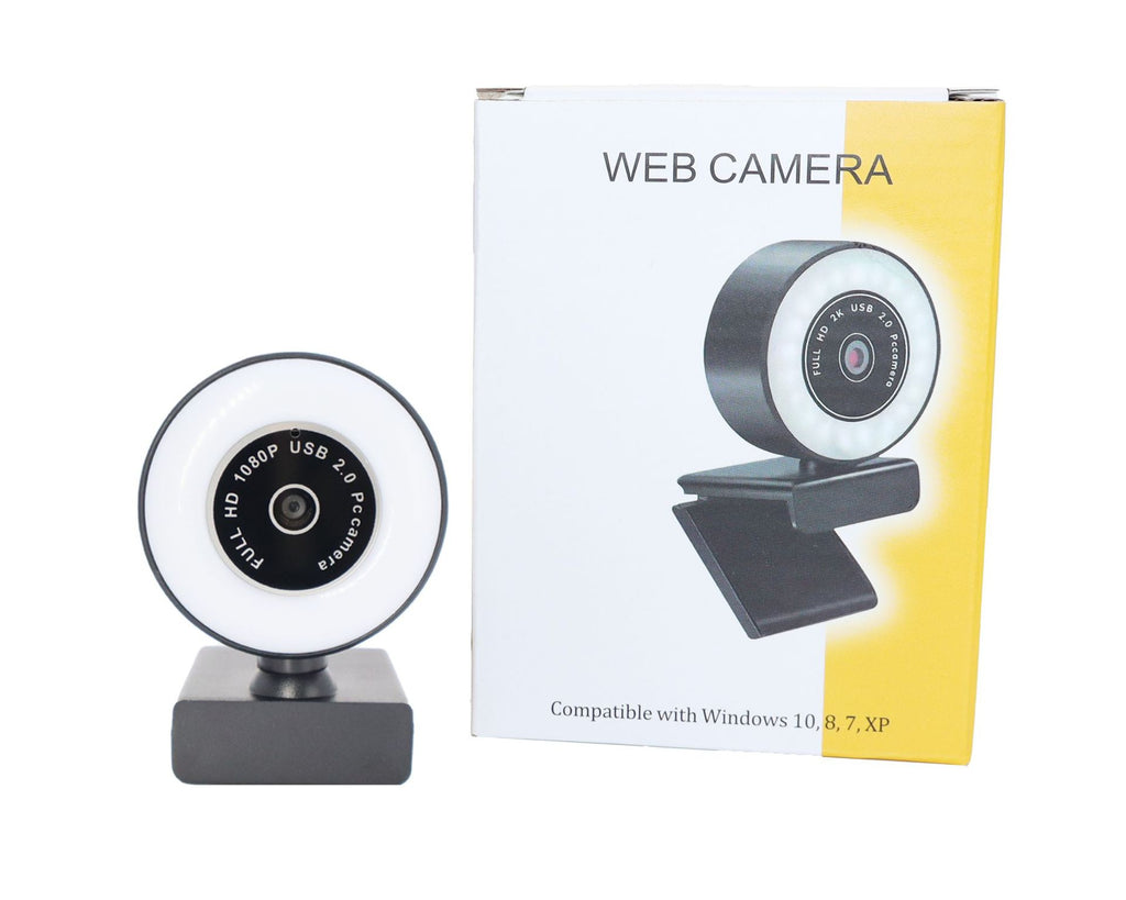 HD Webcam with Fill Light & Built-in Mic – 1080P, 2K & 4K
