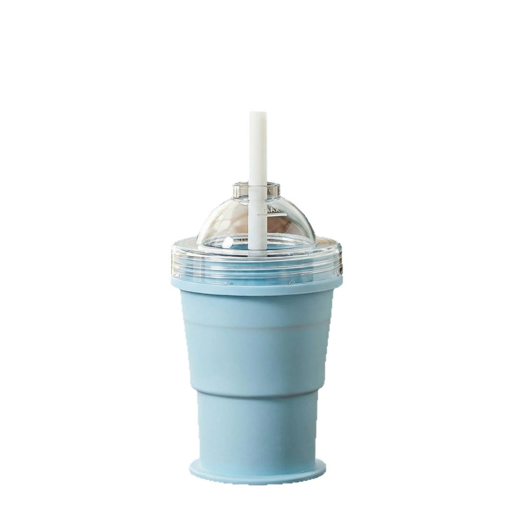 Collapsible Silicone Cup with Straw