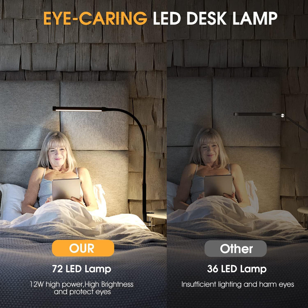 LED Eye-Care Desk Lamp – USB Powered with Adjustable Clip Arm