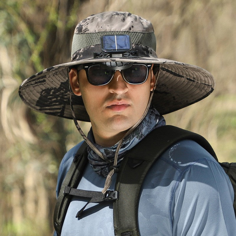 Solar-Powered Cooling Bucket Hat with Built-In Fan | UV Protection