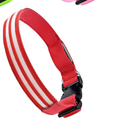 LED Light-Up Dog Collar | Fiber Optic Safety Collar for Night Walks