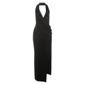 Elegant Halter Neck Deep V Back Floor Length Dress