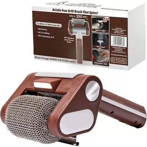 Rechargeable Stainless Steel Roller Grill Brush