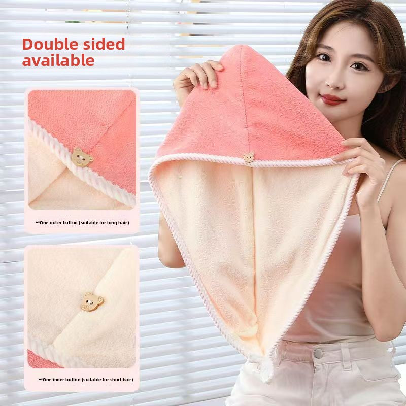 Hair Drying coral fleece cap