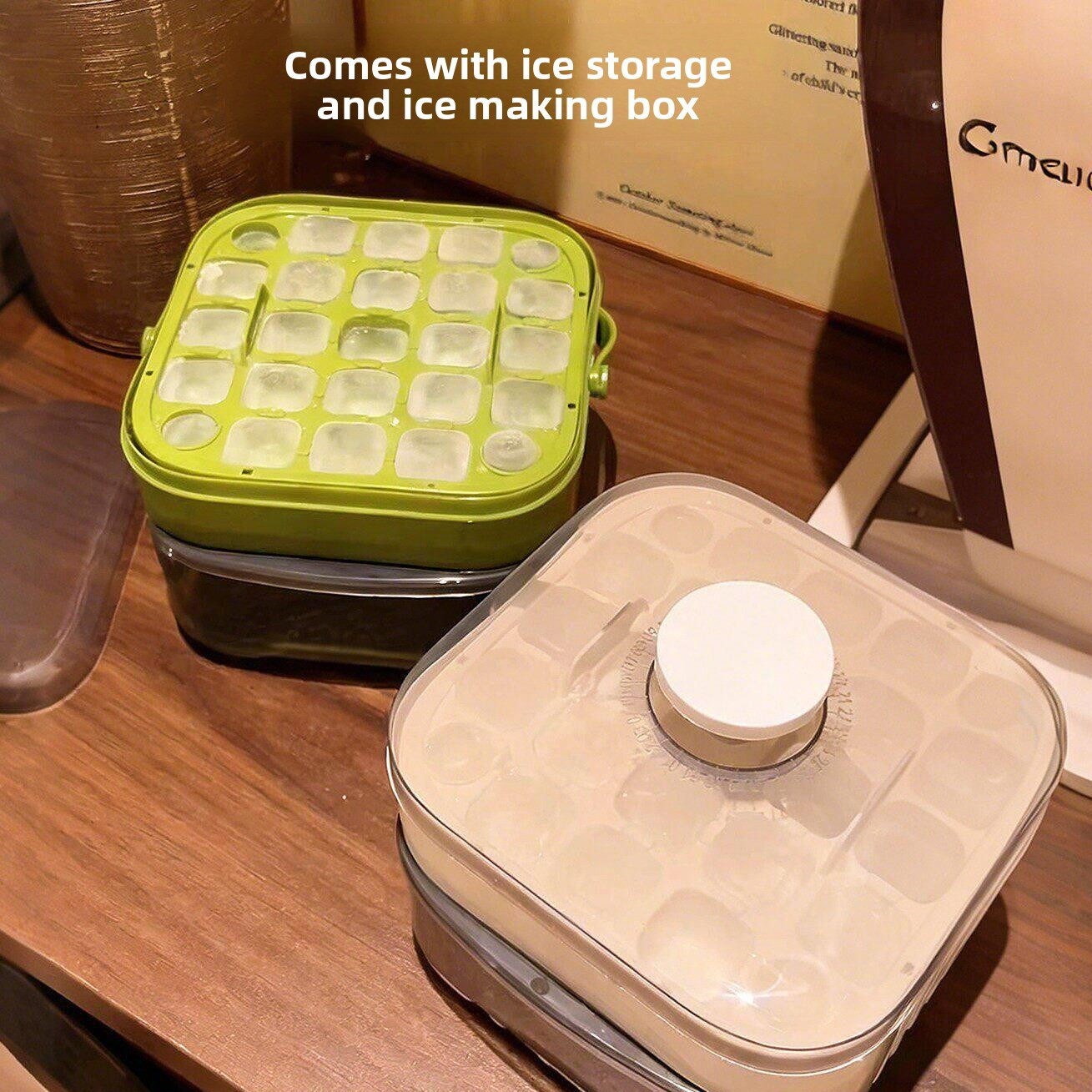 Press-Type Ice Cube Mold with Storage Box