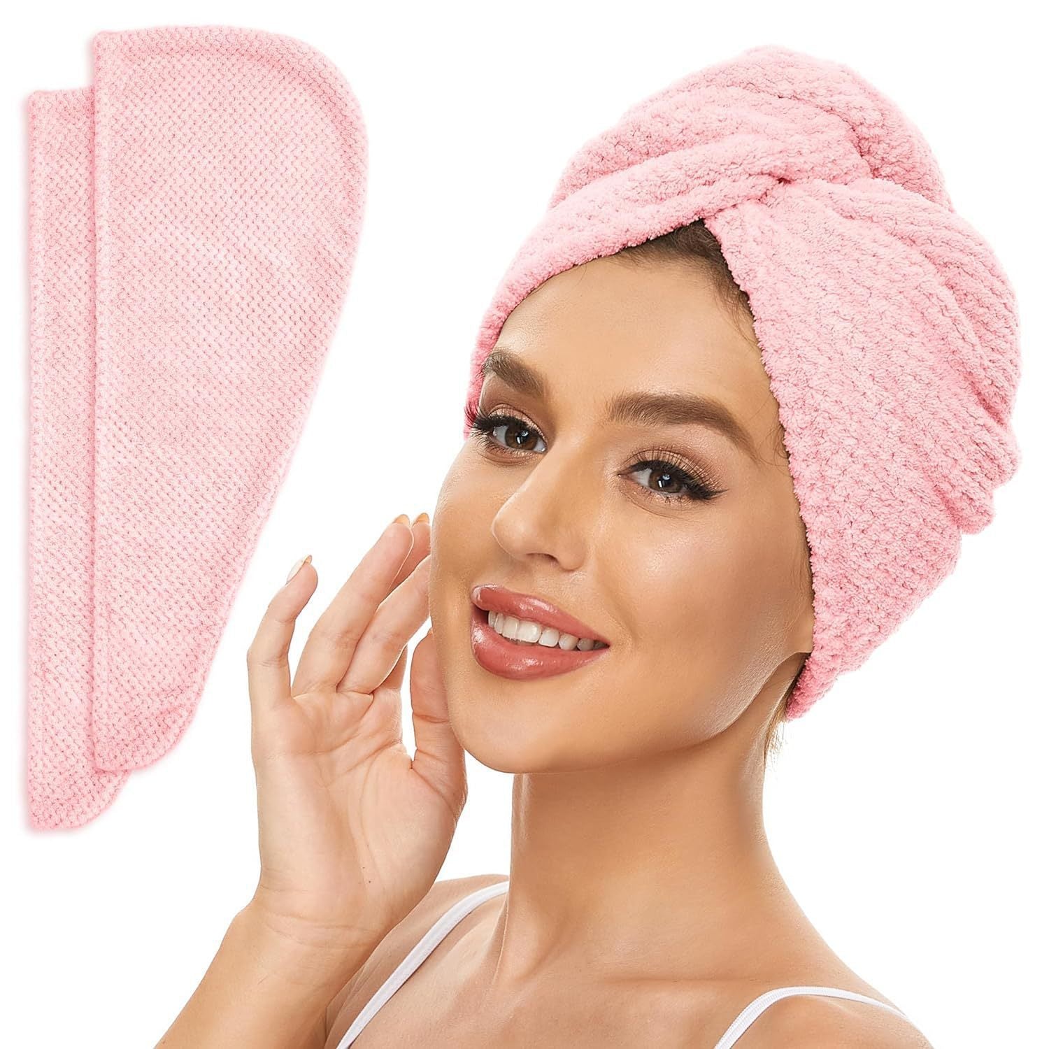 Microfiber Hair Towel for Drying and Frizz Control