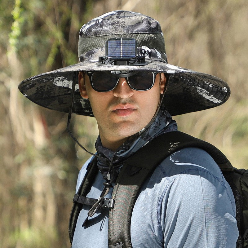 Solar-Powered Cooling Bucket Hat with Built-In Fan | UV Protection
