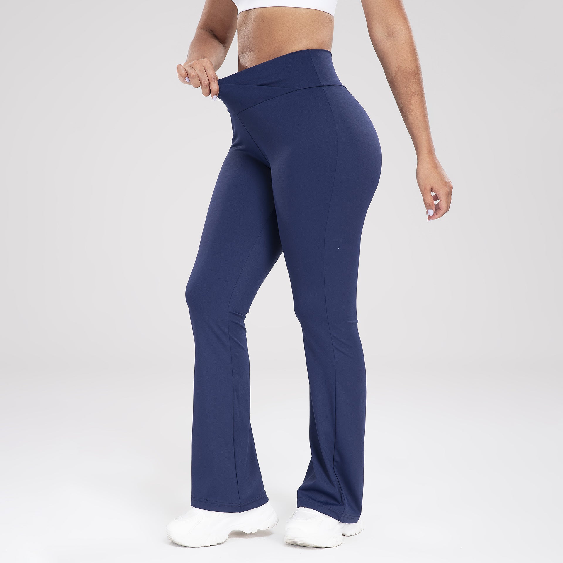 Womens Flared Yoga Pants with Cross Waist