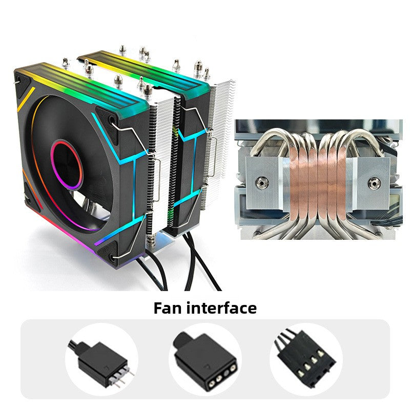 Dual Tower CPU Cooler with RGB Sync and Temperature Control