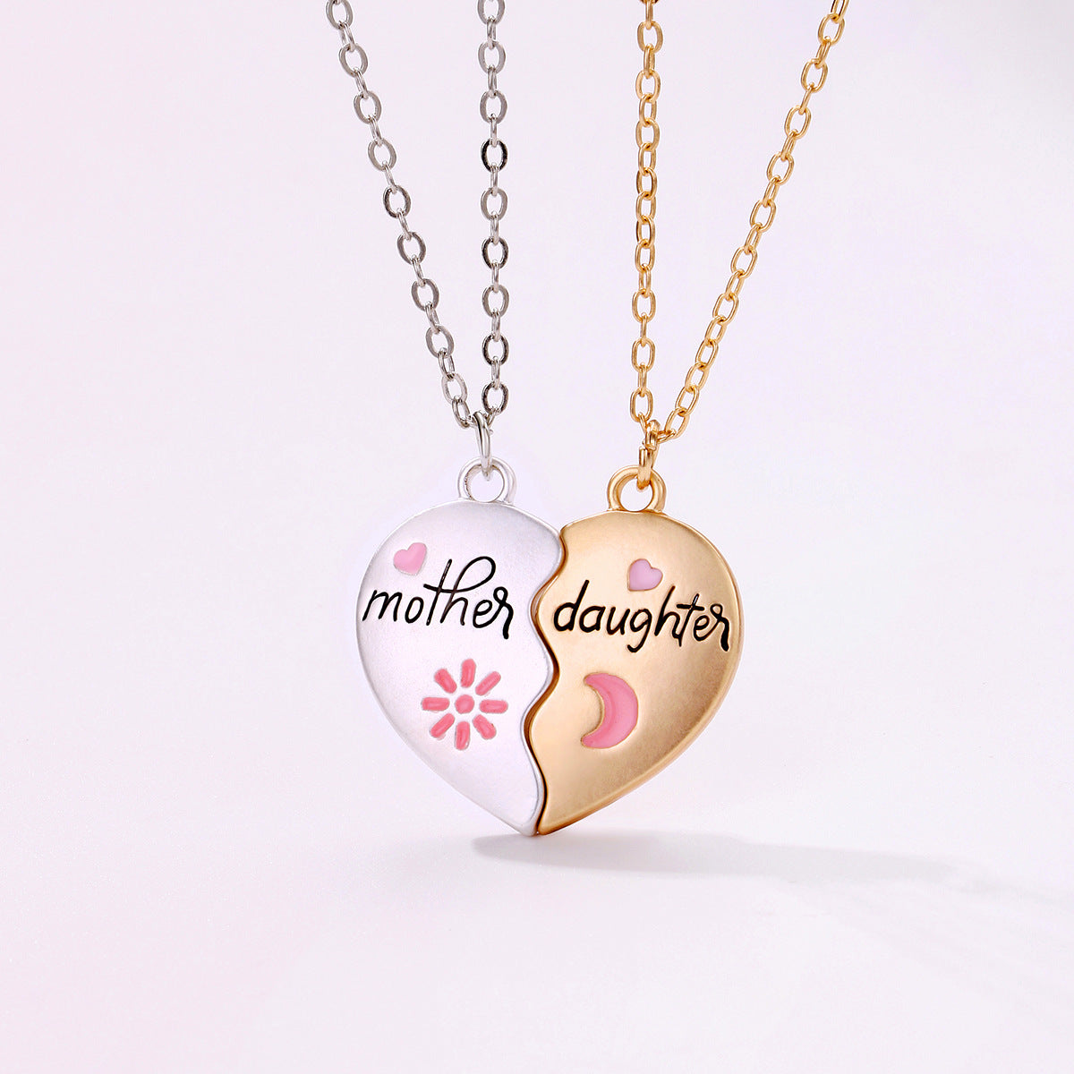 Heart Shape Mother Daughter Alloy Necklace