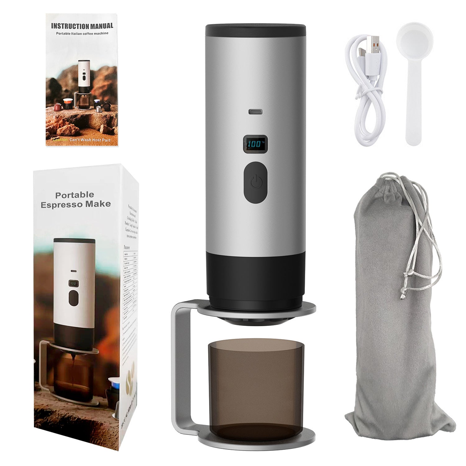 Outdoor Wireless Portable Espresso Machine Car Electric Espresso Capsule Household Small Portable Coffee Machine