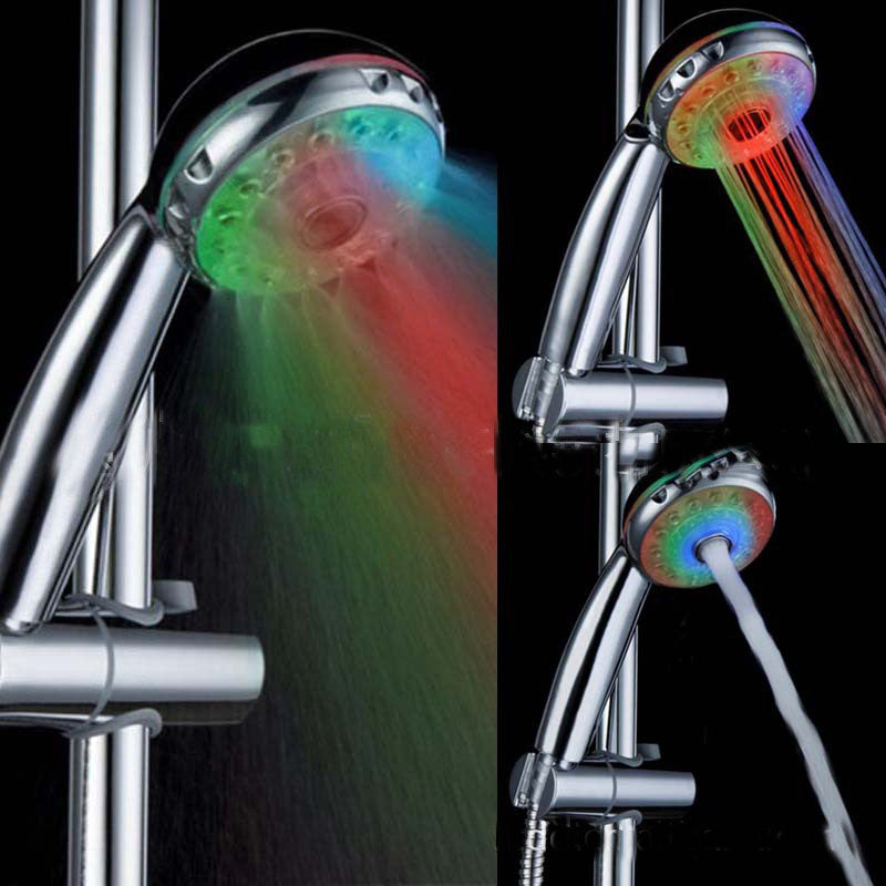 Colorful self-variable temperature control shower head