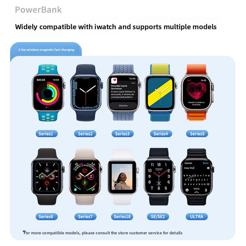 Magnetic wireless power bank for smart watch