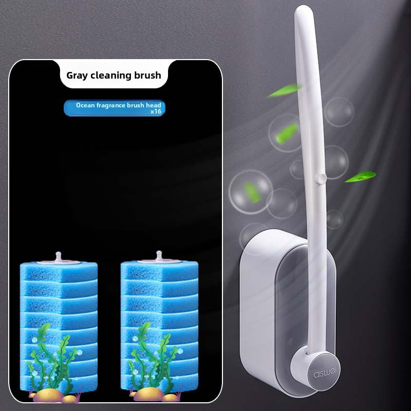 Disposable Toilet Brush Set with Wall Mount Holder