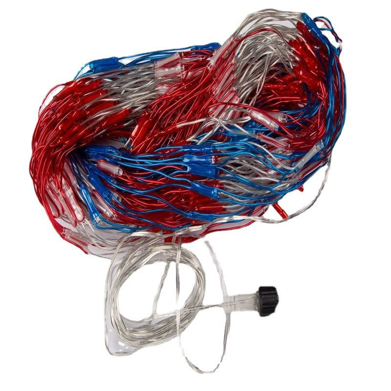 American Flag LED String Lights – Patriotic 4th of July Outdoor Decoration