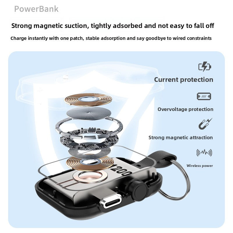 Magnetic wireless power bank for smart watch