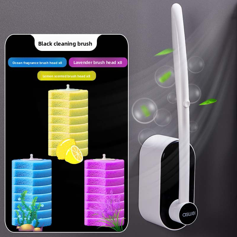 Disposable Toilet Brush Set with Wall Mount Holder