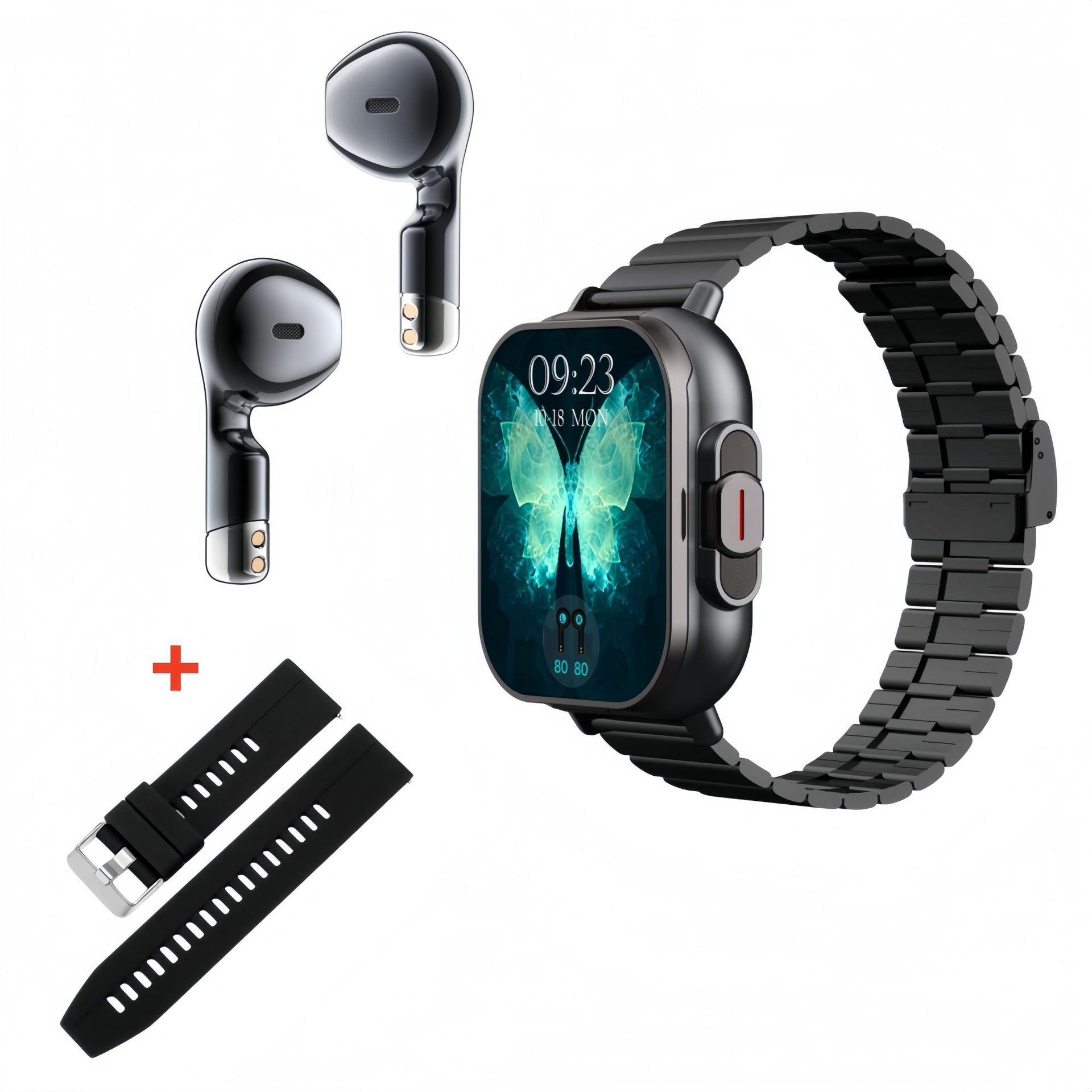 2-in-1 Smartwatch with Built-In TWS Bluetooth Earphones