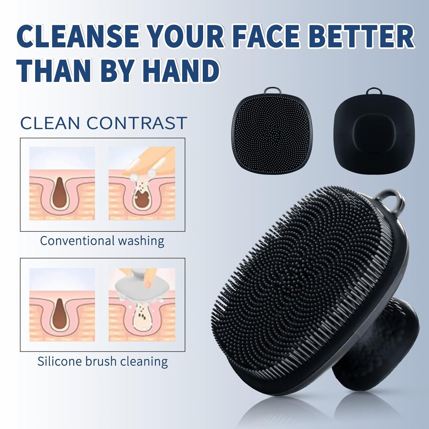 Silicone Face Cleansing Brush – Gentle Deep Cleanse for Face & Body