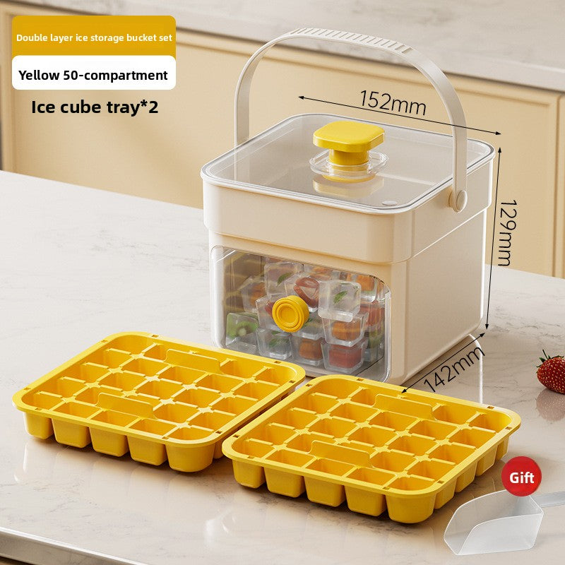Press-Type Ice Cube Mold with Storage Box