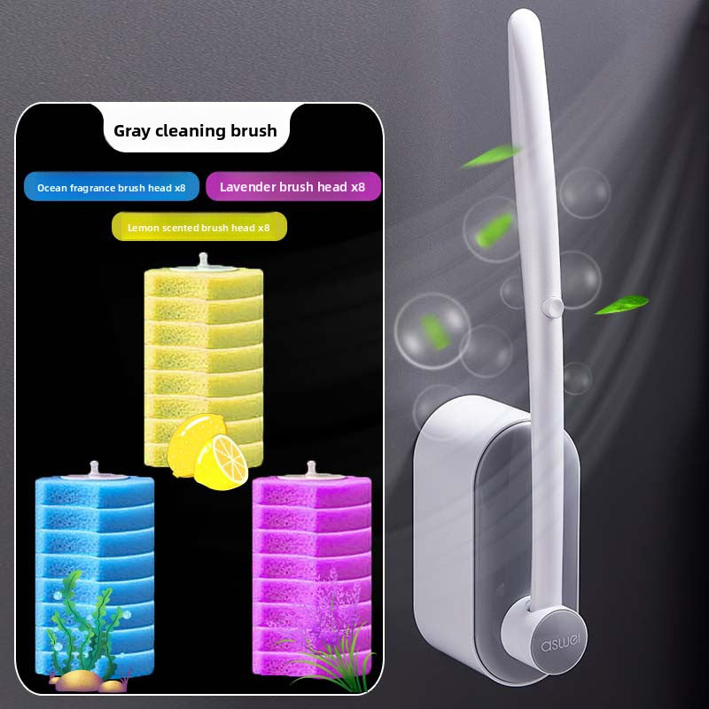 Disposable Toilet Brush Set with Wall Mount Holder