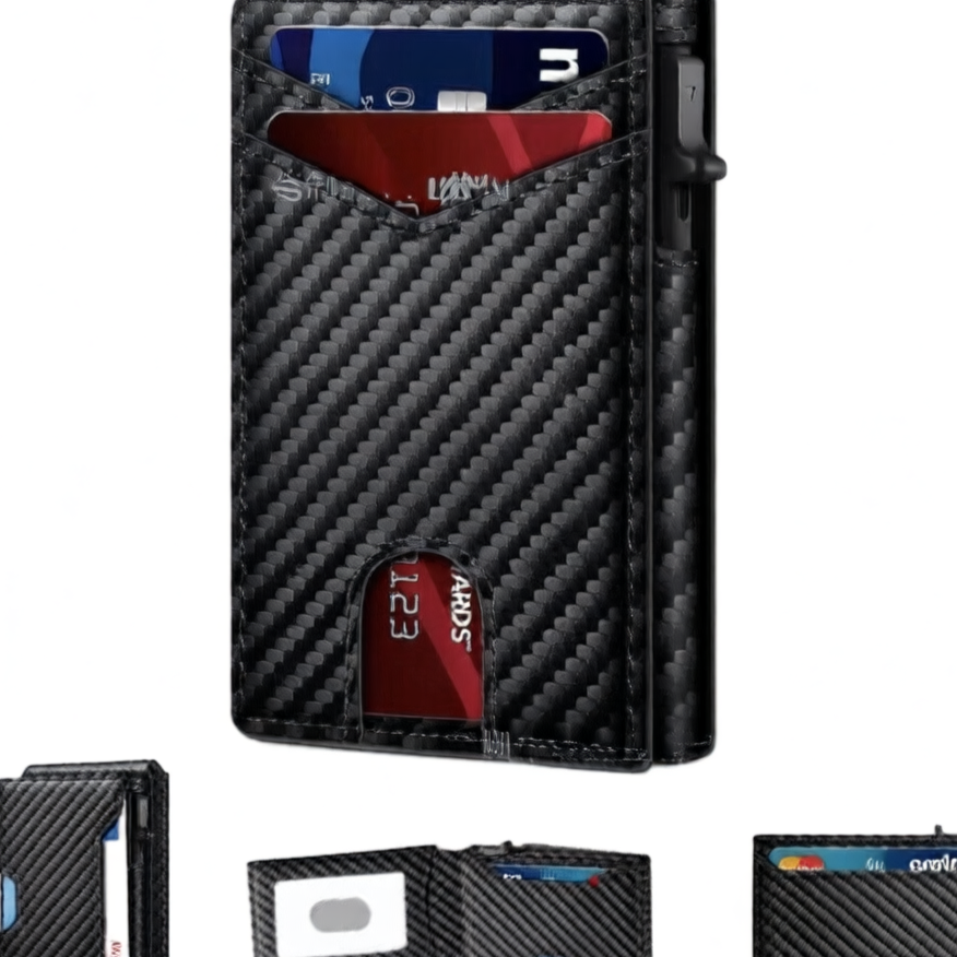Men's RFID Blocking Bifold Wallet with Pop-Up Card Holder