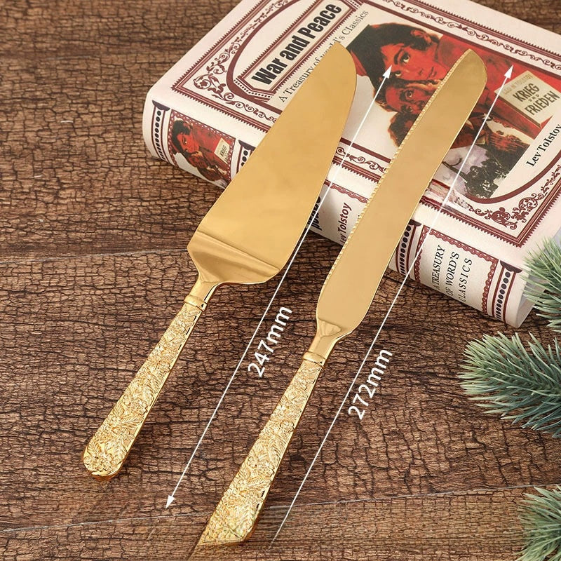Custom Engraved Cake Knife and Spatula Set