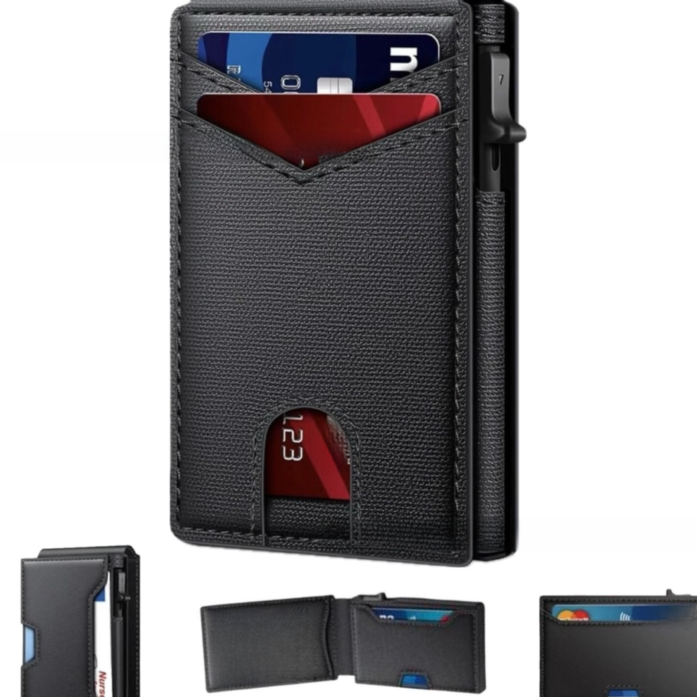 Men's RFID Blocking Bifold Wallet with Pop-Up Card Holder