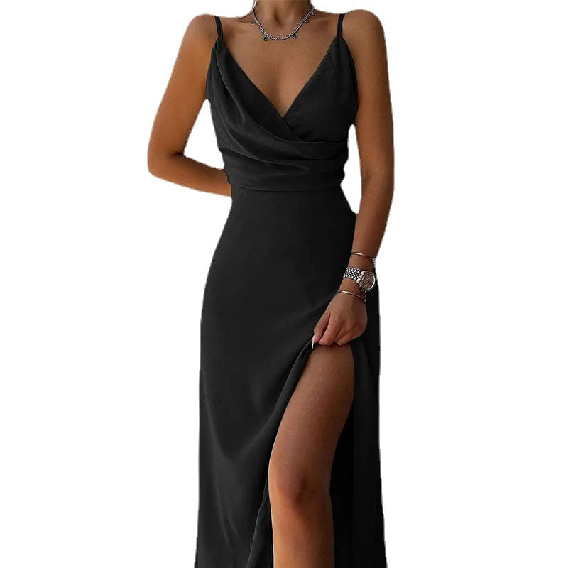 Sling V-neck Printed Dress
