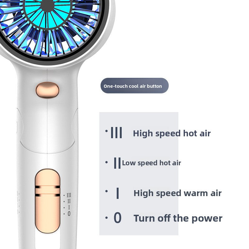 Foldable Portable Hair Dryer with Hot Cold Air Settings