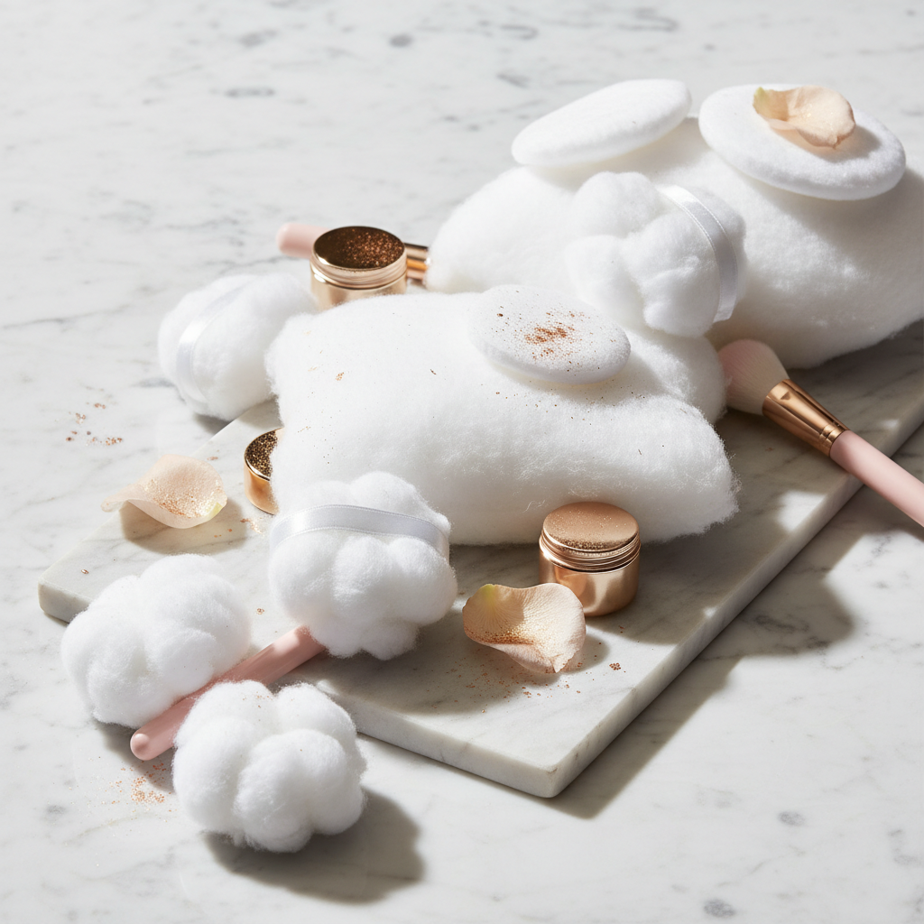 Ultra-Soft Cotton Powder Puff for Setting & Blush